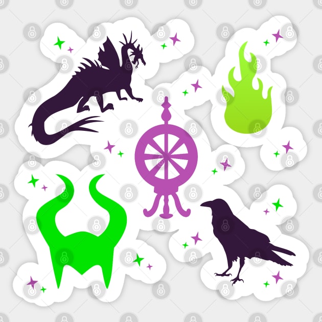 Maleficent Villain Pattern Sticker by Mint-Rose